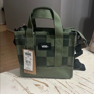 Vans Olive Checker Mini Messenger Tote